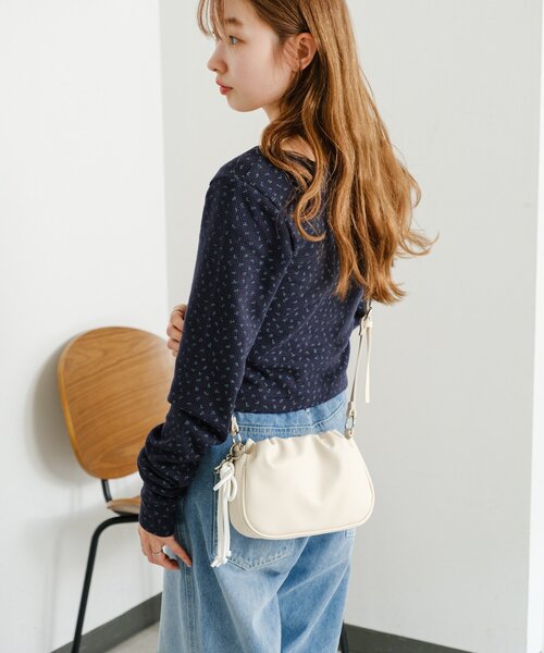 Kastane（カスタネ）の「【WEB・一部店舗限定】2WAYタックショルダーBAG（ショルダーバッグ・レディース・ピンク/アイボリー/ブラック・FREE）」の14枚目の写真