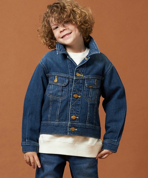 110-160cm】キッズ ライダースジャケット 天然素材綿100％（デニム