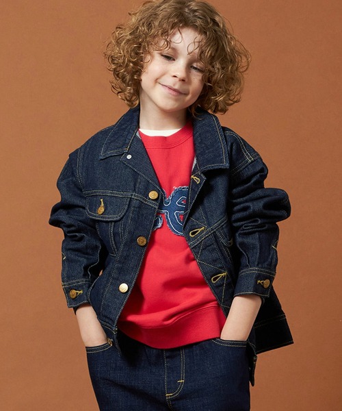 Lee（リー）の「Lee/リー【110-160cm】キッズ ライダースジャケット 天然素材綿100％（デニムジャケット・キッズ・インディゴブルー/ブルー/ライトインディゴブルー・120/140/150/130/110）」の7枚目の写真