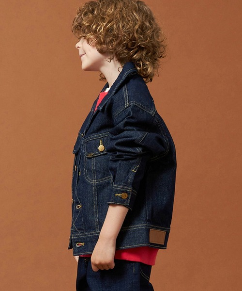 Lee（リー）の「Lee/リー【110-160cm】キッズ ライダースジャケット 天然素材綿100％（デニムジャケット・キッズ・インディゴブルー/ブルー/ライトインディゴブルー・120/140/150/130/110）」の14枚目の写真