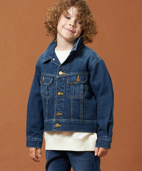 Lee（リー）の「Lee/リー【110-160cm】キッズ ライダースジャケット 天然素材綿100％（デニムジャケット・キッズ・インディゴブルー/ブルー/ライトインディゴブルー・120/140/150/130/110）」の6枚目の写真