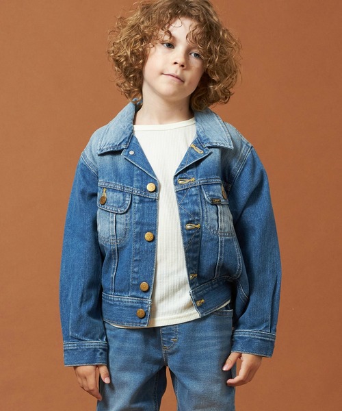 Lee（リー）の「Lee/リー【110-160cm】キッズ ライダースジャケット 天然素材綿100％（デニムジャケット・キッズ・インディゴブルー/ブルー/ライトインディゴブルー・120/140/150/130/110）」の5枚目の写真