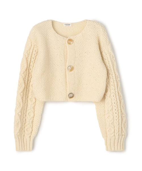 MACPHEE アイボリー カーディガン ハンドニット ショートカーディガン（カーディガン/ボレロ）｜MACPHEE