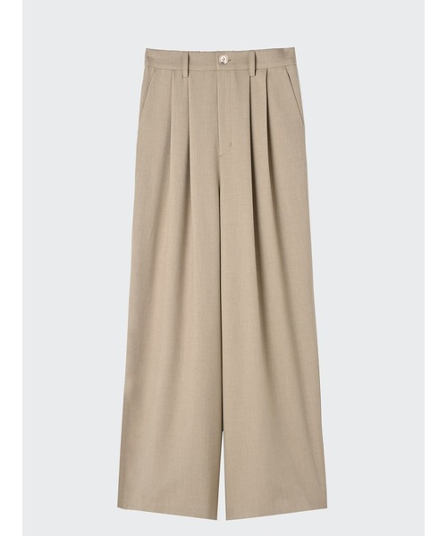 Brown&Street(ブラウンアンドストリート)の「エフォートレスワイドパンツ(スラックス・レディース・ダークネイビー/サンドベージュ・L~LL)」の4枚目の写真