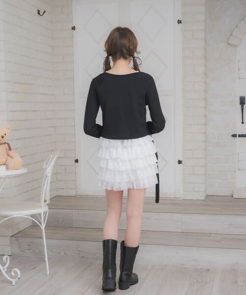 ems excite（エムズエキサイト）の「レースアップレイヤード風ロンTEE（Tシャツ/カットソー・レディース・ブラック/ダークグレー/ワインレッド/ブラウン・FREE）」の15枚目の写真