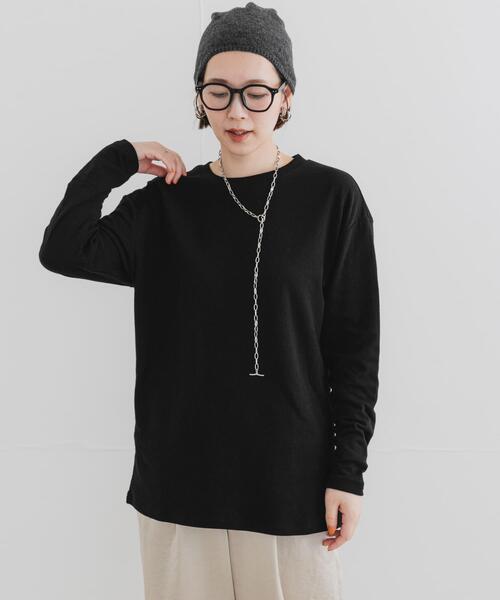 URBAN RESEARCH ROSSO WOMEN（アーバンリサーチ　ロッソ）の「F by ROSSO　ソフトウォームオーバーロンTEE（Tシャツ/カットソー・レディース・モカ/オフホワイト/ブラック・FREE）」の3枚目の写真