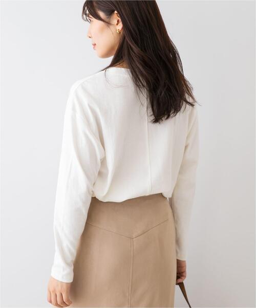 URBAN RESEARCH ROSSO WOMEN（アーバンリサーチ　ロッソ）の「F by ROSSO　ソフトウォームオーバーロンTEE（Tシャツ/カットソー・レディース・モカ/オフホワイト/ブラック・FREE）」の6枚目の写真