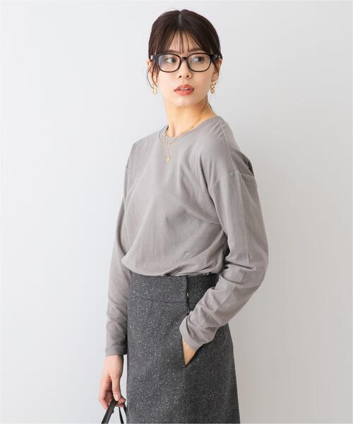 URBAN RESEARCH ROSSO WOMEN（アーバンリサーチ　ロッソ）の「F by ROSSO　ソフトウォームオーバーロンTEE（Tシャツ/カットソー・レディース・モカ/オフホワイト/ブラック・FREE）」の14枚目の写真