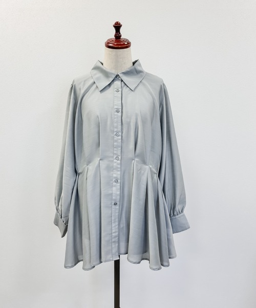 CLETTE(クレット)の「CLETTEオリジナルウエストタックシャツ(シャツ/ブラウス・レディース・グレー/チャコールグレー/ピンク・LL/3L/4L)」の19枚目の写真