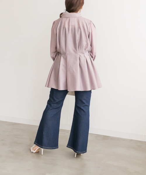 CLETTE(クレット)の「CLETTEオリジナルウエストタックシャツ(シャツ/ブラウス・レディース・グレー/チャコールグレー/ピンク・LL/3L/4L)」の16枚目の写真