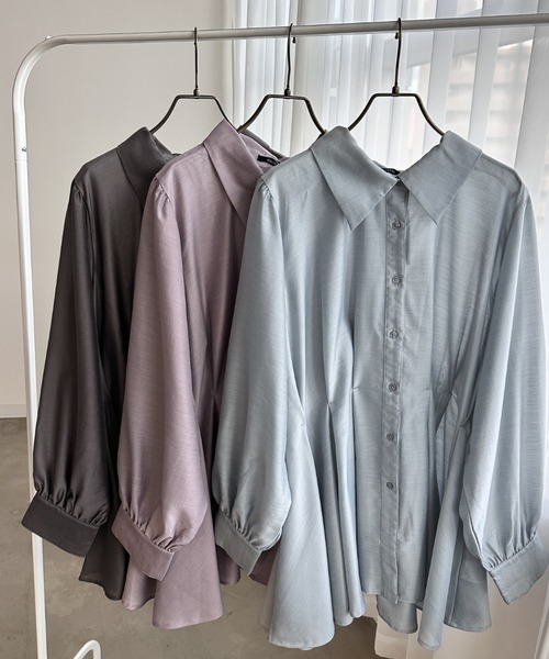 CLETTE(クレット)の「CLETTEオリジナルウエストタックシャツ(シャツ/ブラウス・レディース・グレー/チャコールグレー/ピンク・LL/3L/4L)」の18枚目の写真