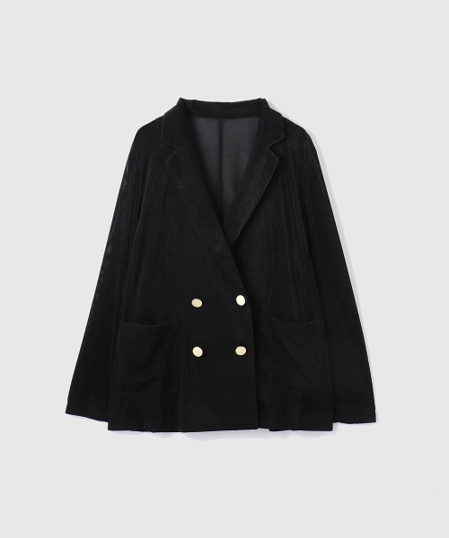 セール】シアーベロアダブルテーラージャケット（テーラードジャケット