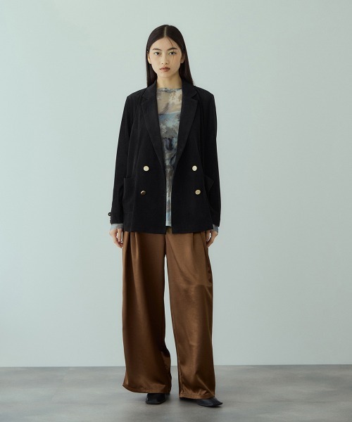 VICKY（ビッキー）の「シアーベロアダブルテーラージャケット（テーラードジャケット・レディース・チャコールグレー/ブラック・M）」の13枚目の写真