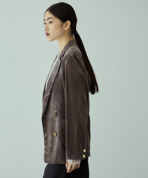 VICKY（ビッキー）の「シアーベロアダブルテーラージャケット（テーラードジャケット・レディース・チャコールグレー/ブラック・M）」の17枚目の写真