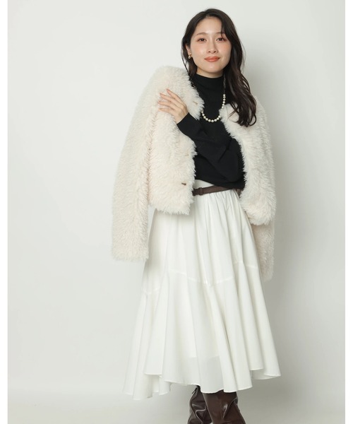 Apuweiser-riche（アプワイザーリッシェ）の「ファーブルゾン（その他アウター・レディース・ピンク/オフホワイト/モカ・1/2）」の11枚目の写真