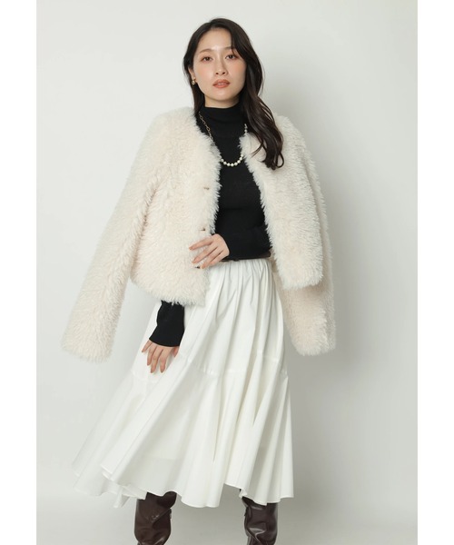 Apuweiser-riche（アプワイザーリッシェ）の「ファーブルゾン（その他アウター・レディース・ピンク/オフホワイト/モカ・1/2）」の17枚目の写真