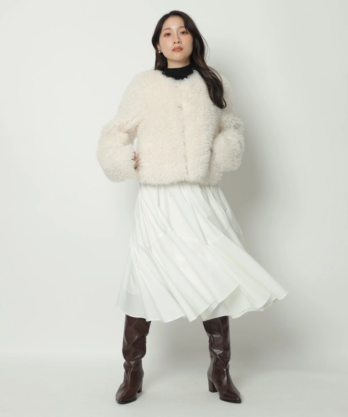 Apuweiser-riche（アプワイザーリッシェ）の「ファーブルゾン（その他アウター・レディース・ピンク/オフホワイト/モカ・1/2）」の21枚目の写真