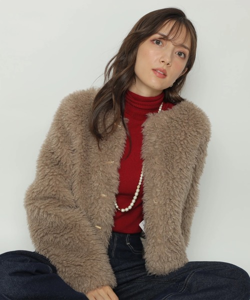 Apuweiser-riche（アプワイザーリッシェ）の「ファーブルゾン（その他アウター・レディース・ピンク/オフホワイト/モカ・1/2）」の20枚目の写真