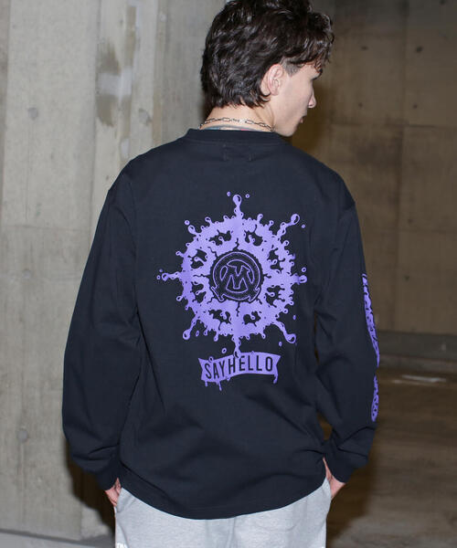 SAYHELLO(セイハロー)の「MANASTASH/マナスタッシュ/SAYHELLO L/S TEE(Tシャツ/カットソー・メンズ・ブラック/ホワイト・XL/S/M/L)」の2枚目の写真
