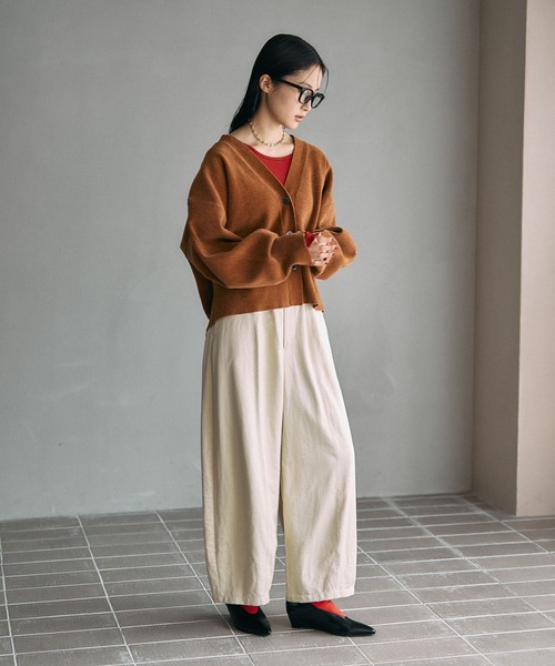 ♡ラスト1✨着圧　スタイルキープパンツ　1分丈　Mサイズ ベージュ　2枚組 セール】サテンワイドコクーンパンツ 600225（その他パンツ）｜LEPSIM