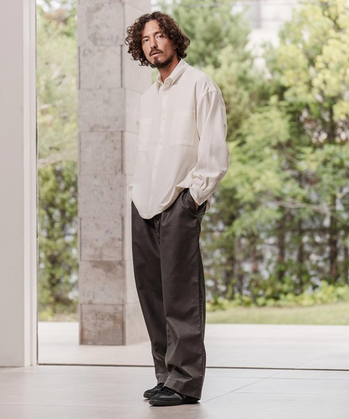 CAMBIO（カンビオ）の「ms6291-ルーズシルエット裾スピンドルTRシャツ（シャツ/ブラウス・メンズ・ネイビー/ホワイト/ブラック・M/L/XL）」の8枚目の写真