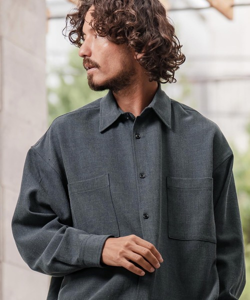 CAMBIO（カンビオ）の「ms6291-ルーズシルエット裾スピンドルTRシャツ（シャツ/ブラウス・メンズ・ネイビー/ホワイト/ブラック・M/L/XL）」の10枚目の写真