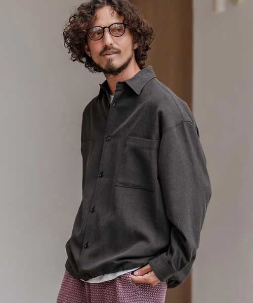 CAMBIO（カンビオ）の「ms6291-ルーズシルエット裾スピンドルTRシャツ（シャツ/ブラウス・メンズ・ネイビー/ホワイト/ブラック・M/L/XL）」の16枚目の写真