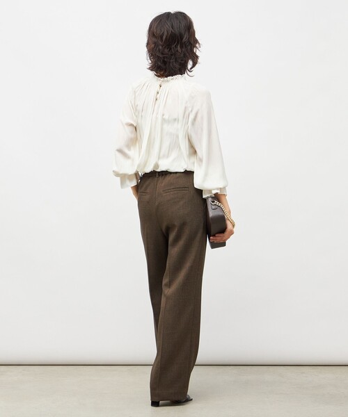 NOLLEY’S（ノーリーズ）の「ウォッシャブル2WAY割繊衿フリルブラウス（シャツ/ブラウス・レディース・オフホワイト/クリーム/サックスブルー/ネイビー・38）」の13枚目の写真