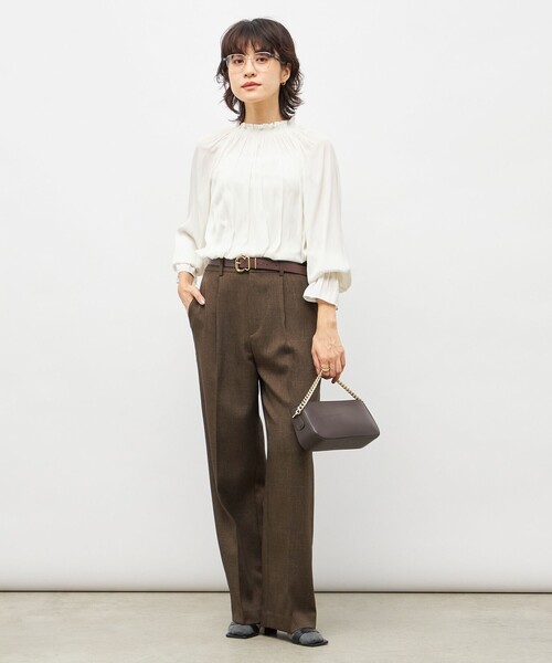 NOLLEY’S（ノーリーズ）の「ウォッシャブル2WAY割繊衿フリルブラウス（シャツ/ブラウス・レディース・オフホワイト/クリーム/サックスブルー/ネイビー・38）」の14枚目の写真