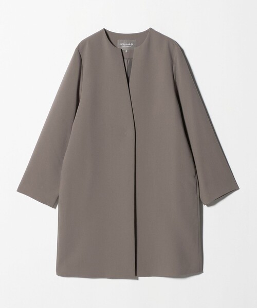 A DAY IN THE LIFE UNITED ARROWS(アデイインザライフユナイテッドアローズ)の「ダブルクロス キーネックコート <A DAY IN THE LIFE>(ノーカラーコート・レディース・ブラック/モカ/その他1・38/36)」の3枚目の写真