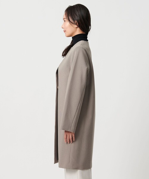 A DAY IN THE LIFE UNITED ARROWS(アデイインザライフユナイテッドアローズ)の「ダブルクロス キーネックコート <A DAY IN THE LIFE>(ノーカラーコート・レディース・ブラック/モカ/その他1・38/36)」の8枚目の写真