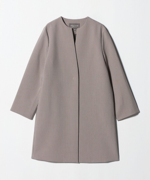 A DAY IN THE LIFE UNITED ARROWS(アデイインザライフユナイテッドアローズ)の「ダブルクロス キーネックコート <A DAY IN THE LIFE>(ノーカラーコート・レディース・ブラック/モカ/その他1・38/36)」の10枚目の写真