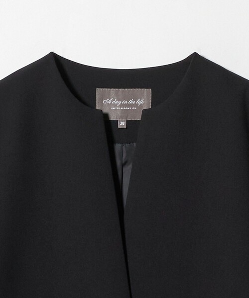 A DAY IN THE LIFE UNITED ARROWS(アデイインザライフユナイテッドアローズ)の「ダブルクロス キーネックコート <A DAY IN THE LIFE>(ノーカラーコート・レディース・ブラック/モカ/その他1・38/36)」の19枚目の写真