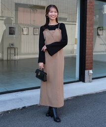 Chez toi（シェトワ）の「【ITAMI企画】フレアスリーブニット×2WAYキャミワンピース（ワンピース）」