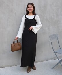 Chez toi（シェトワ）の「【ITAMI企画】フレアスリーブニット×2WAYキャミワンピース（ワンピース）」