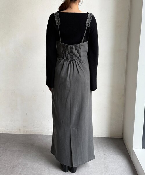 Chez toi(シェトワ)の「【ITAMI企画】フレアスリーブニット×2WAYキャミワンピース(ワンピース・レディース・ベージュ/ブラック/グレー・FREE)」の4枚目の写真