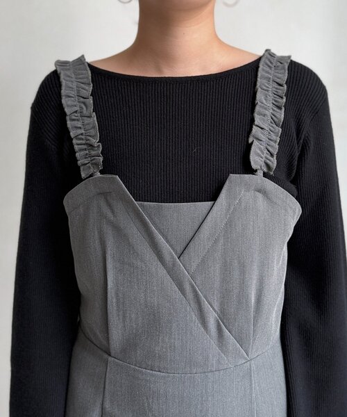 Chez toi(シェトワ)の「【ITAMI企画】フレアスリーブニット×2WAYキャミワンピース(ワンピース・レディース・ベージュ/ブラック/グレー・FREE)」の12枚目の写真