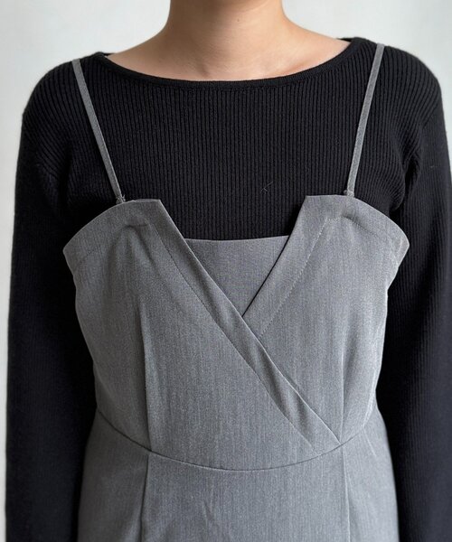 Chez toi(シェトワ)の「【ITAMI企画】フレアスリーブニット×2WAYキャミワンピース(ワンピース・レディース・ベージュ/ブラック/グレー・FREE)」の13枚目の写真