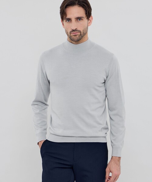 MACKINTOSH LONDON（マッキントッシュ ロンドン）の「ウールプラックスホールガーメントモックネックニット（ニット/セーター・メンズ・ブラック/ベージュ系その他3/グレー系その他2・XL/L/M）」の3枚目の写真