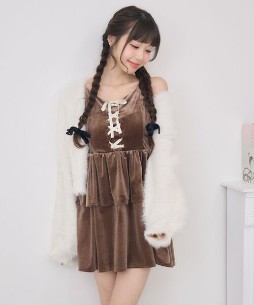 セール】レースアップベロアキャミOP（ワンピース）｜ems excite