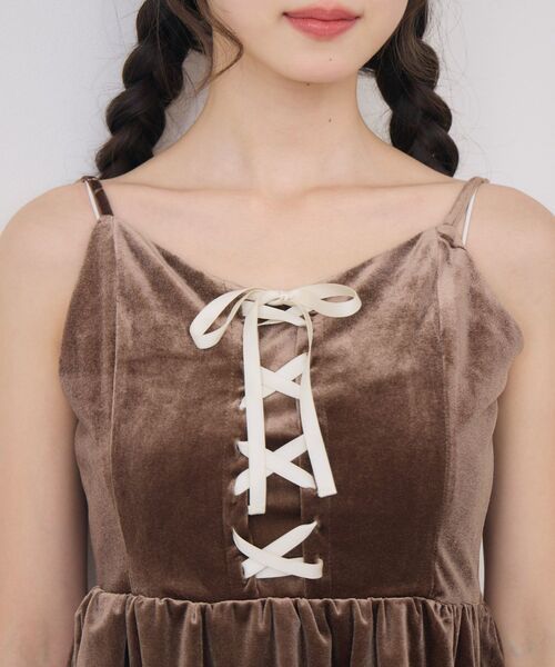 セール】レースアップベロアキャミOP（ワンピース）｜ems excite