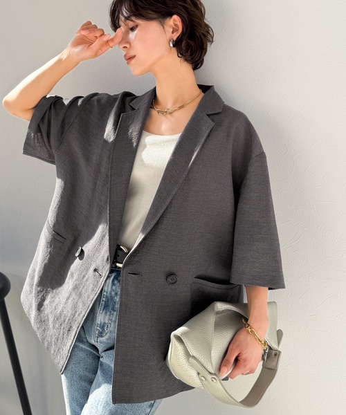 Classical Evon(クラシカルエヴォン)の「【Classical Evon】さらりと整う、余裕。リネンタッチジャケット(セットアップ可)(テーラードジャケット・レディース・ブラウン/チャコール/ブラック・MEDIUM/SMALL/X-LARGE/LARGE)」の17枚目の写真
