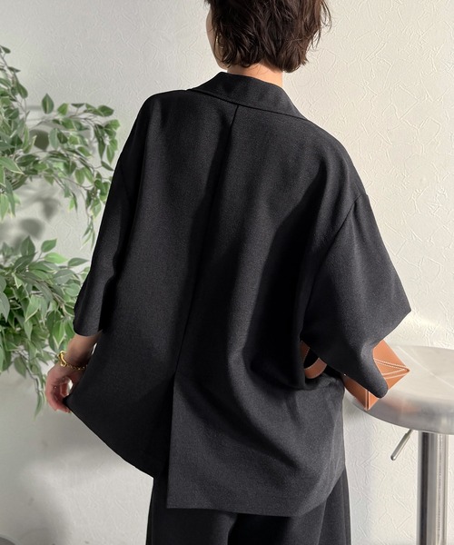 Classical Evon(クラシカルエヴォン)の「【Classical Evon】さらりと整う、余裕。リネンタッチジャケット(セットアップ可)(テーラードジャケット・レディース・ブラウン/チャコール/ブラック・MEDIUM/SMALL/X-LARGE/LARGE)」の16枚目の写真