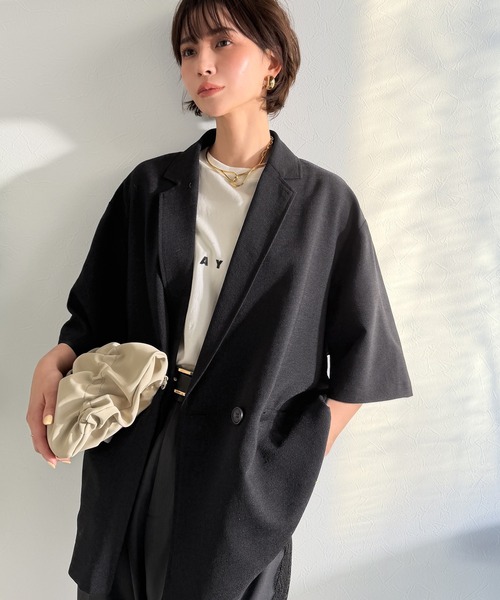 Classical Evon(クラシカルエヴォン)の「【Classical Evon】さらりと整う、余裕。リネンタッチジャケット(セットアップ可)(テーラードジャケット・レディース・ブラウン/チャコール/ブラック・MEDIUM/SMALL/X-LARGE/LARGE)」の12枚目の写真