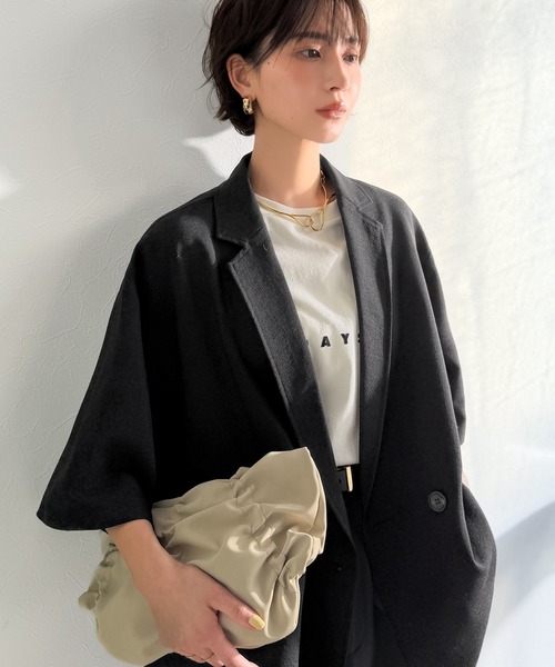 Classical Evon(クラシカルエヴォン)の「【Classical Evon】さらりと整う、余裕。リネンタッチジャケット(セットアップ可)(テーラードジャケット・レディース・ブラウン/チャコール/ブラック・MEDIUM/SMALL/X-LARGE/LARGE)」の14枚目の写真
