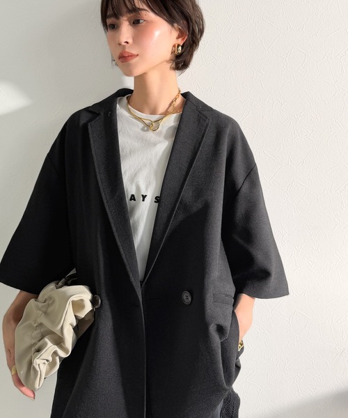 Classical Evon(クラシカルエヴォン)の「【Classical Evon】さらりと整う、余裕。リネンタッチジャケット(セットアップ可)(テーラードジャケット・レディース・ブラウン/チャコール/ブラック・MEDIUM/SMALL/X-LARGE/LARGE)」の10枚目の写真