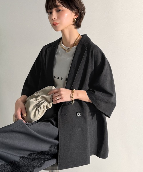 Classical Evon(クラシカルエヴォン)の「【Classical Evon】さらりと整う、余裕。リネンタッチジャケット(セットアップ可)(テーラードジャケット・レディース・ブラウン/チャコール/ブラック・MEDIUM/SMALL/X-LARGE/LARGE)」の11枚目の写真