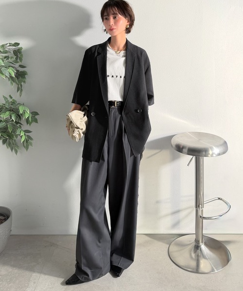 Classical Evon(クラシカルエヴォン)の「【Classical Evon】さらりと整う、余裕。リネンタッチジャケット(セットアップ可)(テーラードジャケット・レディース・ブラウン/チャコール/ブラック・MEDIUM/SMALL/X-LARGE/LARGE)」の13枚目の写真