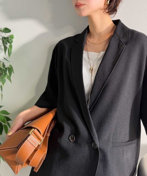 Classical Evon(クラシカルエヴォン)の「【Classical Evon】さらりと整う、余裕。リネンタッチジャケット(セットアップ可)(テーラードジャケット・レディース・ブラウン/チャコール/ブラック・MEDIUM/SMALL/X-LARGE/LARGE)」の6枚目の写真