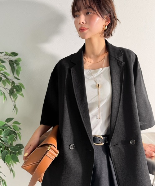 Classical Evon(クラシカルエヴォン)の「【Classical Evon】さらりと整う、余裕。リネンタッチジャケット(セットアップ可)(テーラードジャケット・レディース・ブラウン/チャコール/ブラック・MEDIUM/SMALL/X-LARGE/LARGE)」の4枚目の写真